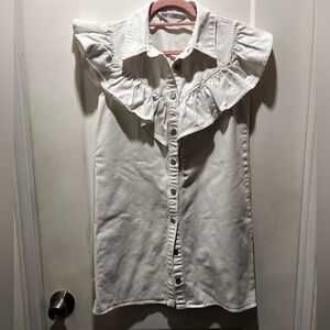 Zara EUC Jean mini dress with ruffle. Size S